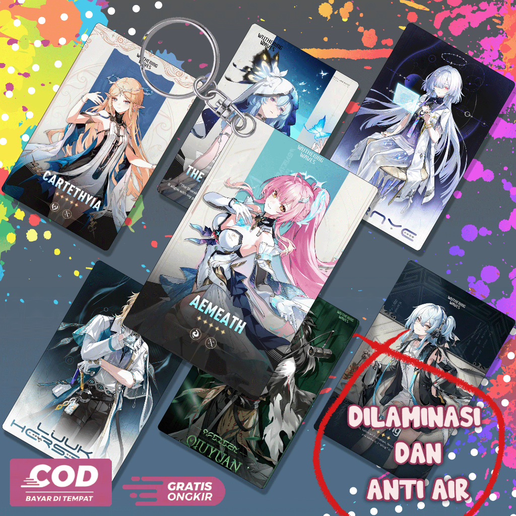 Gantungan Photocard Wuwa Wuthering Waves Aemeath Chisa, Gantungan Kunci PVC