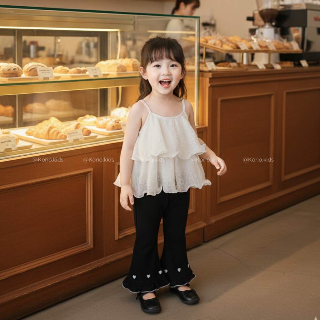 Atasan Anak Perempuan Atasan Layer Tanktop Anak Baju Lebaran Baju Jalan-Jalan Anak