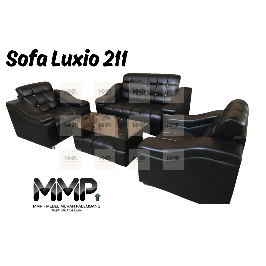 Sofa Tamu LUXIO Minimalis 321 + Meja | Kusri Tamu Moderen | Kursi Kantor 321 Murah Palembang