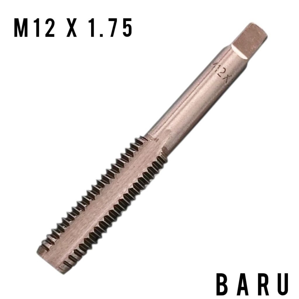 Tap ulir drat baut 17 kasar. M12x1.75 hand tap tap mesin m12 x 1.75 hss baru