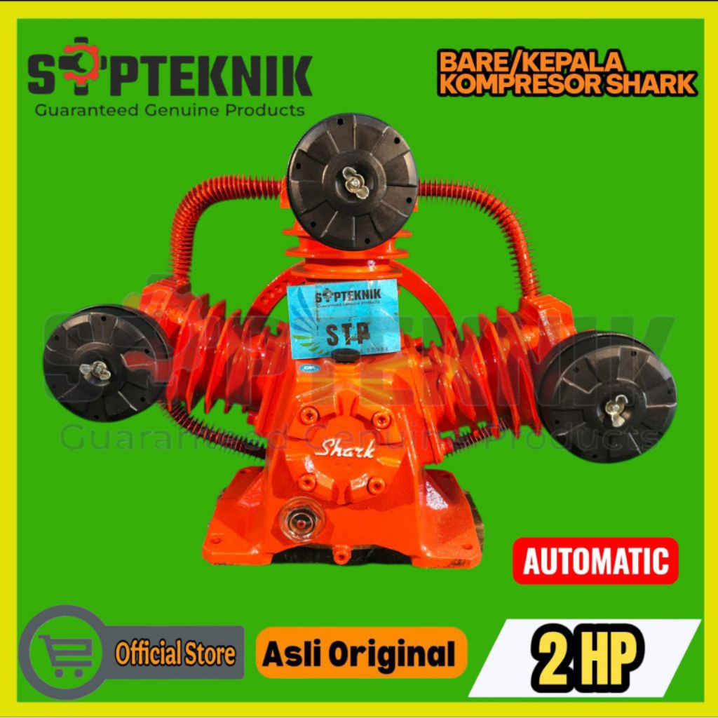 BARE/KEPALA KOMPRESOR ANGIN 2HP SHARK AUTOMATIC