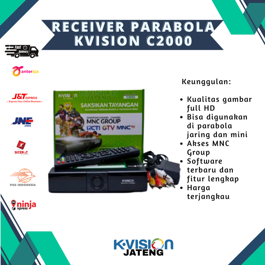 Receiver Kvision C2000/KV3000 untuk Parabola Jaring dan Mini Termurah