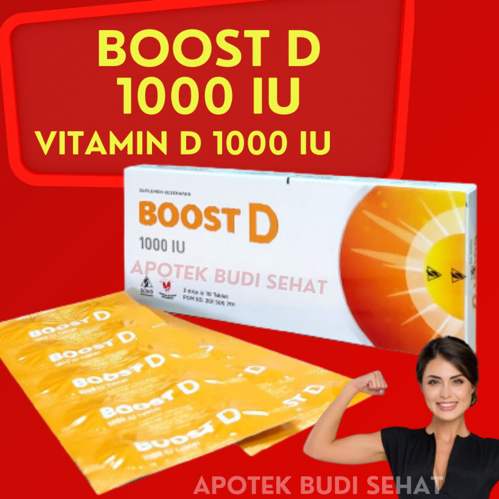 Boost D 1000 IU- Vitamin D3 1000 IU - Tablet Kunyah Rasa Jeruk Vitamin D3
