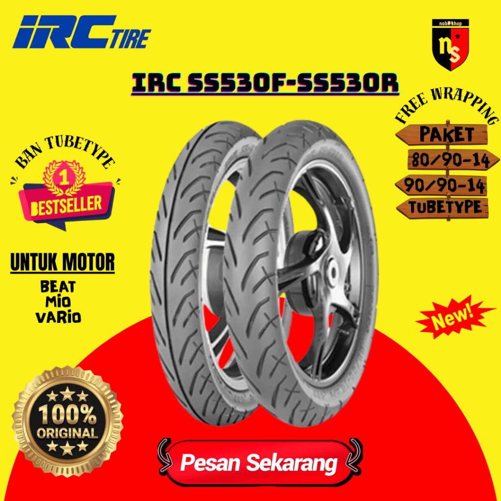 Paket IRC 80/90-14 dan 90/90-14 Non Tubeless