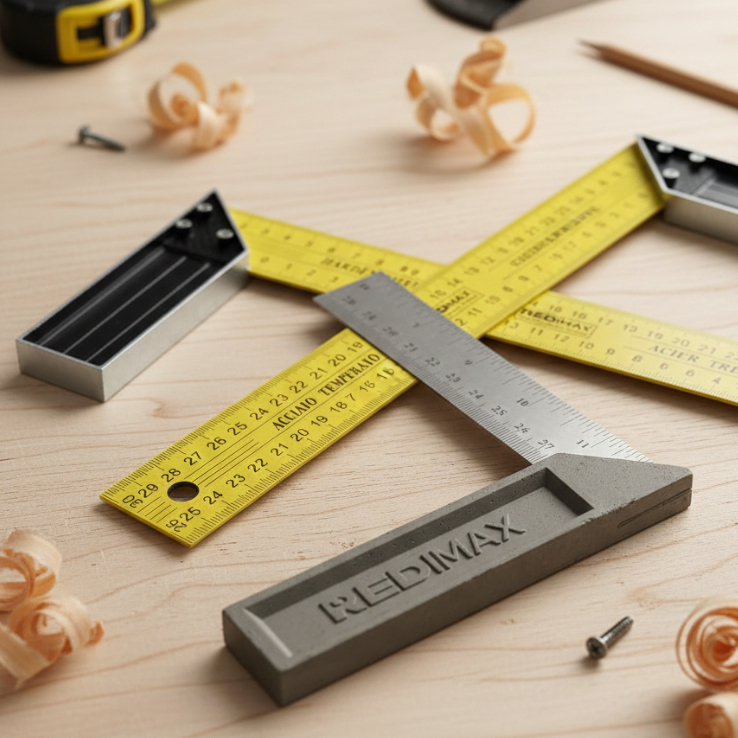 Penggaris Siku Tukang 12" REDIMAX - Pasekon - Penggaris Segitiga Tukang 12"