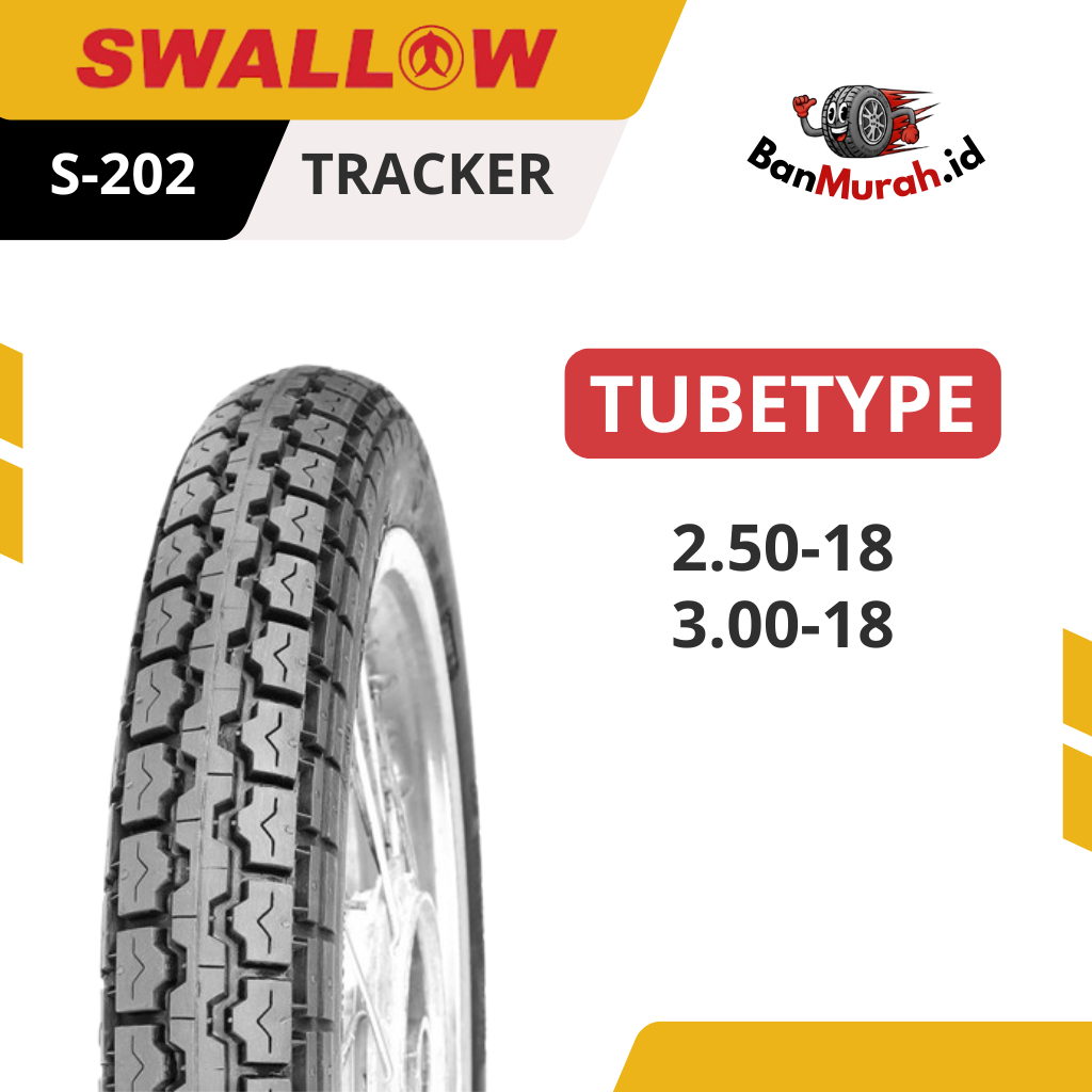Ban Luar Motor Swallow S-202 TRACKER Ukuran 250 300 Ring 18 TUBETYPE (NON TUBELESS)