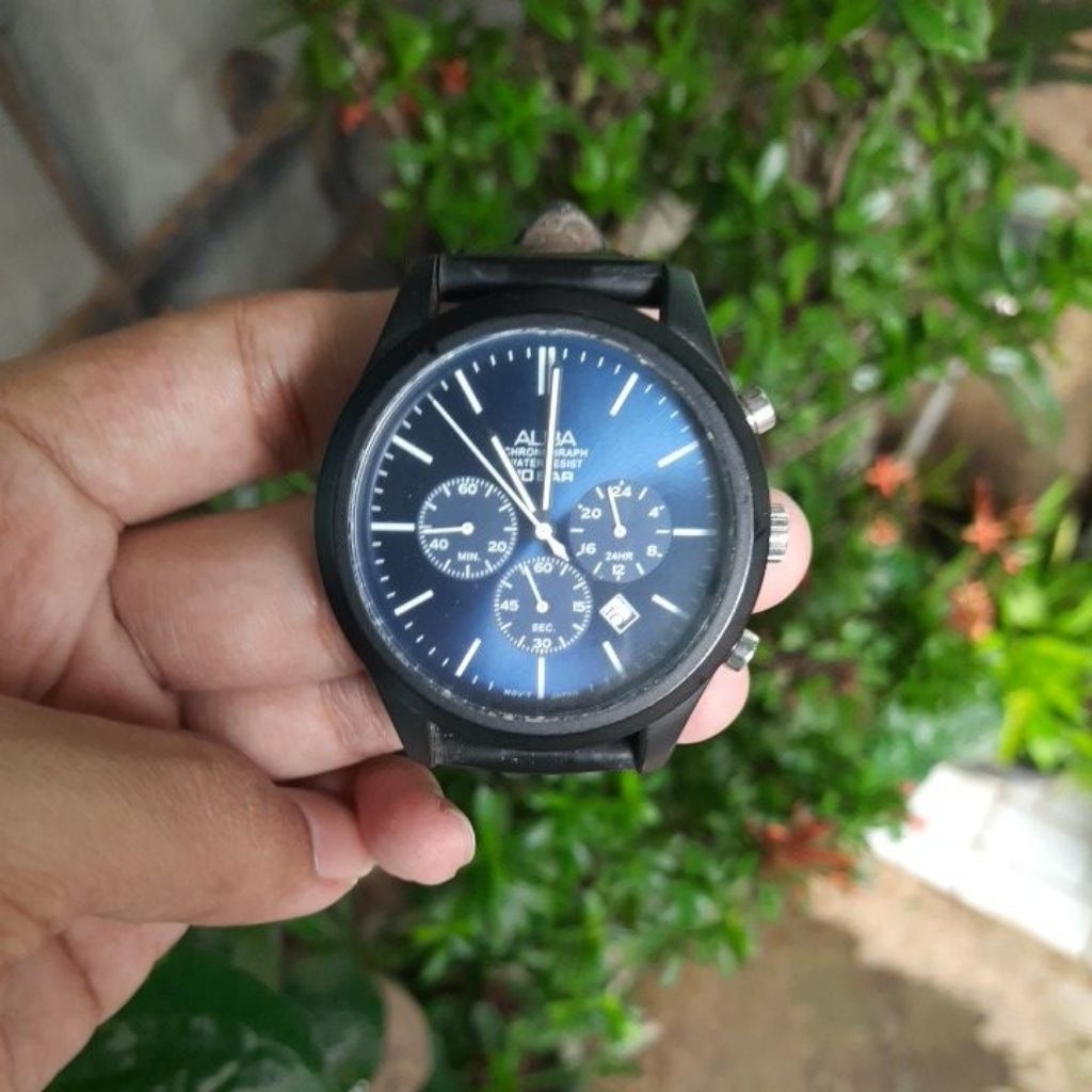 Jam Tangan Pria ALBA Chronograph Water Resist 10 BAR