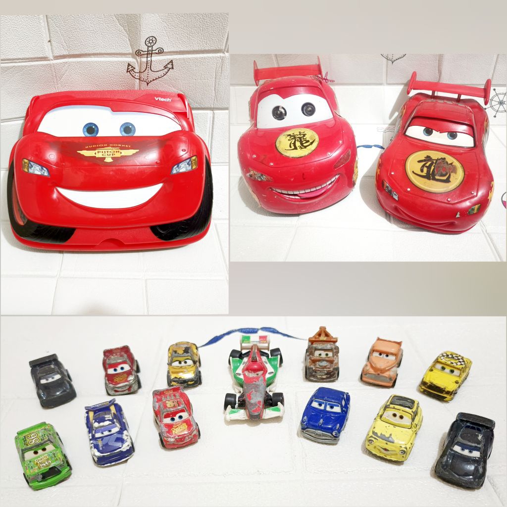 TAKE ALL Cars Laptop Vtech McQueen with 15pcs Cars Mini & McQueen Jumbo Mattel Disney Pixar