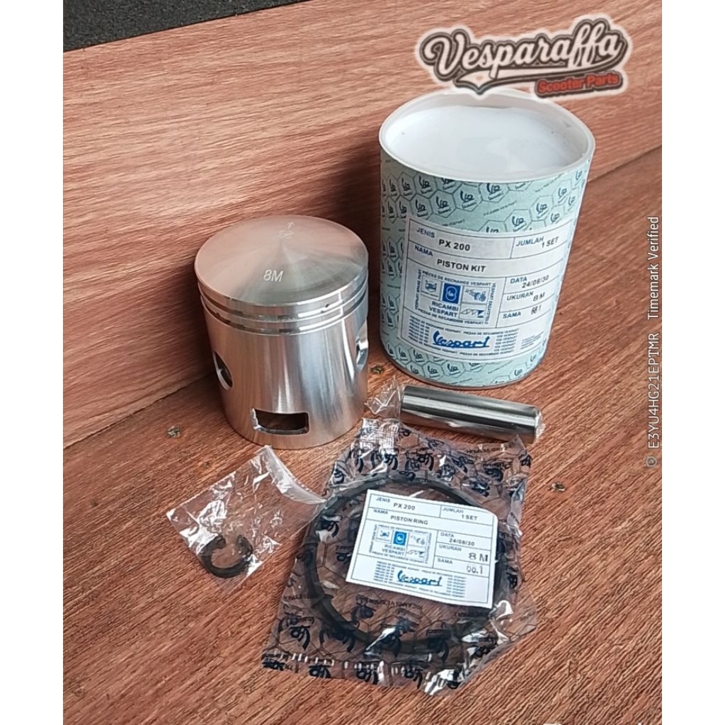 Seher piston set kit 8M ring tebal Ricambi Original vespa spartan Excel 200 Vesparaffa