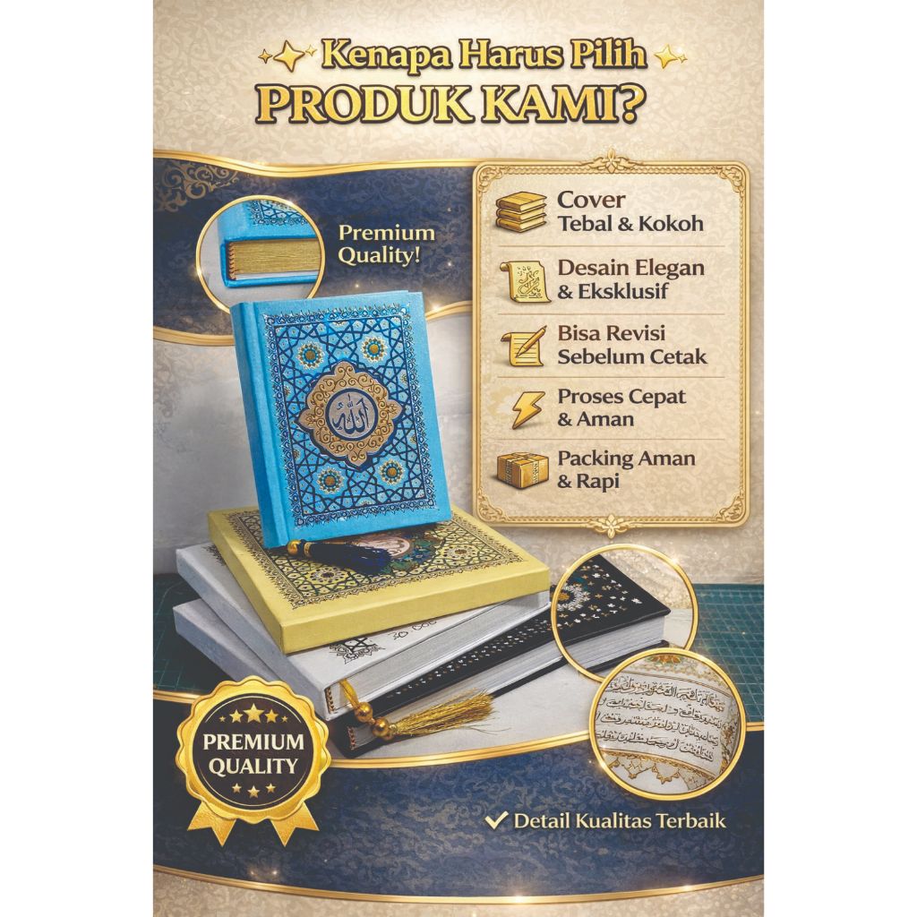 Buku Yasin Tahlil Hard Cover Custom Nama Foto