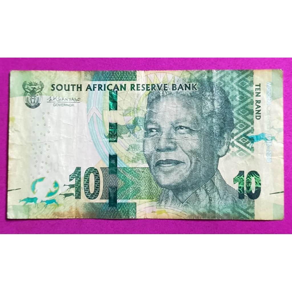 UANG AFRIKA SELATAN 10 RAND NELSON MANDELA