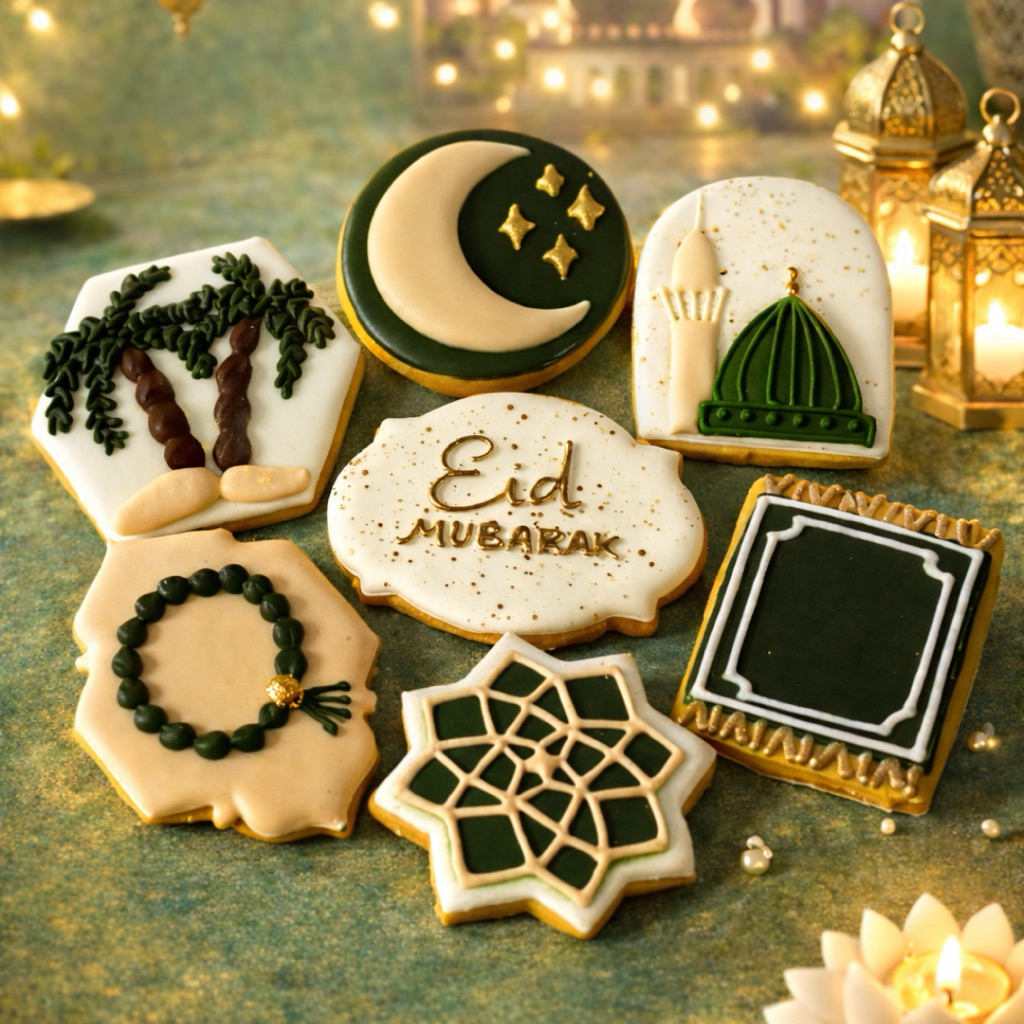 Eid Cookies Lebaran SET B – (7-8cm) Kukis Lebaran / Kue Kering Idul Fitri / Icing Cookies / Decorate