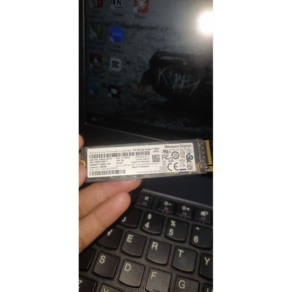 Western digital NVme M.2 256GB