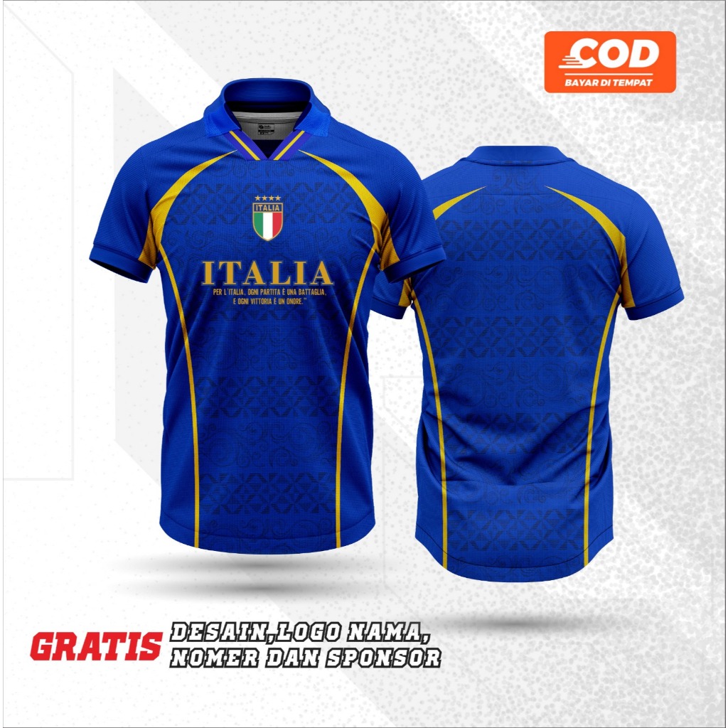 JERSEY ITALIA FANTASY / KAOS ITALIA RETRO / BAJU ITALY VINTAGE / JERSEY GLI AZZURRI