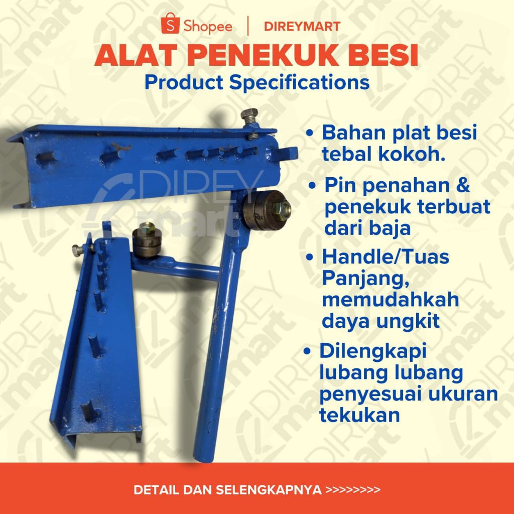 Penekuk besi begel 4ml sampai besi 12 (Handel pipa) Buat Behel - Alat Penekuk Besi 4 6 8 10 12 Bangu