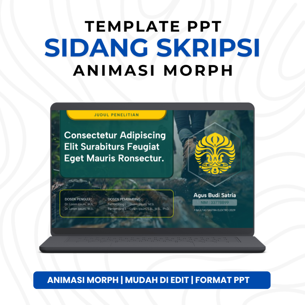 Template PPT Premium - Animasi Morph, Animasi Bergerak untuk Seminar & Sidang | PPT 8
