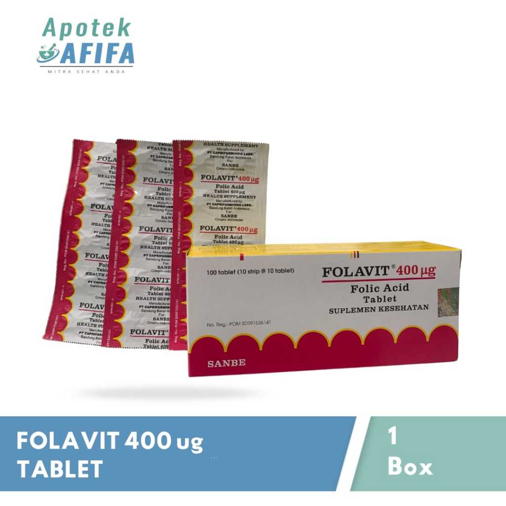 Folavit Asam Folat 400mcg - Suplemen Asam Folat Ibu Hamil & Menyusui