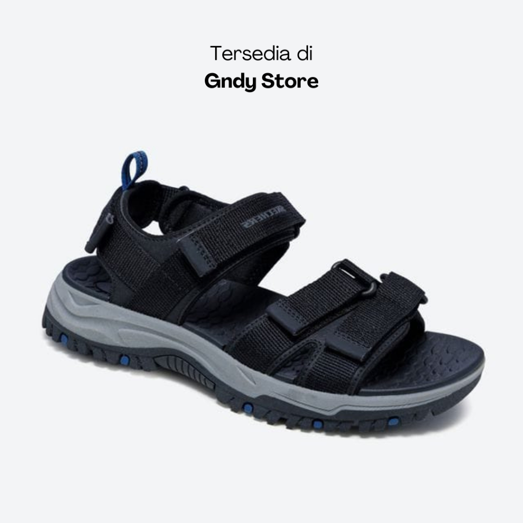 Sepatu Sandal Pria Skechers Prewitt Rio 205478/BLK Black White Men