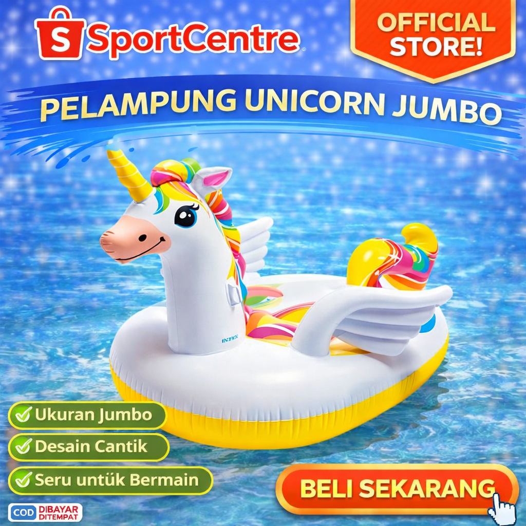 Intex 57561 - pelampung Intex - pelampung Unicorn - Pelampung Unicorn Ride On Floaties 57561 INTEX