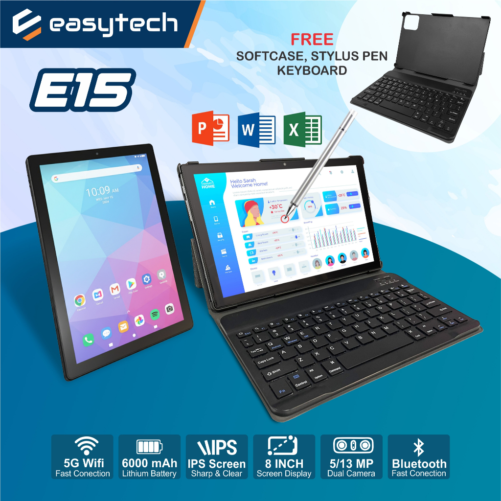 Easytech Tablet Android Tab 10 Inchi  E15 Tablet anak PC Android Layar Sentuh IPS Screen