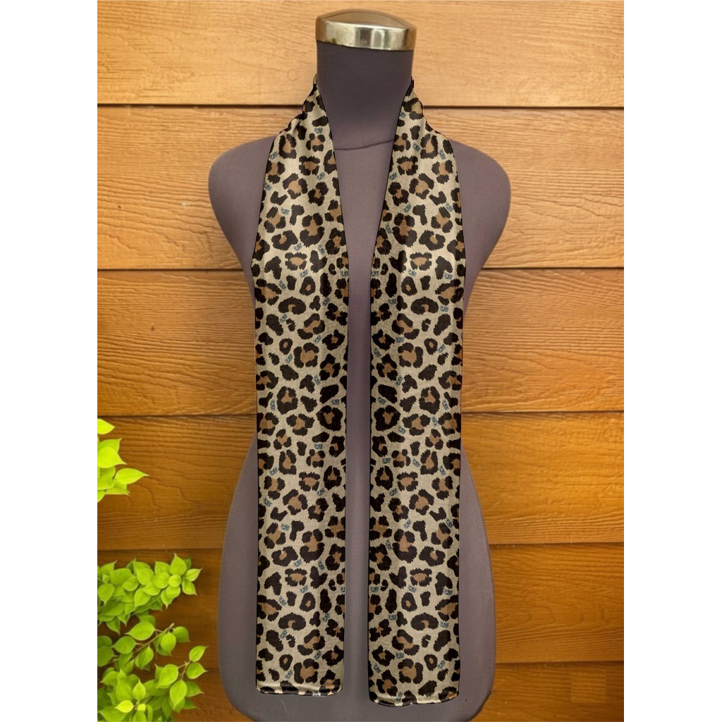 21-28 SYAL wanita motif scarf leher scraft import korea fashion polos