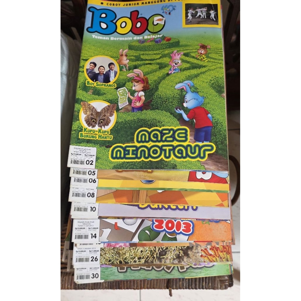 Majalah Bobo Tahun 2013. Paket isi 5: Urut Nomor