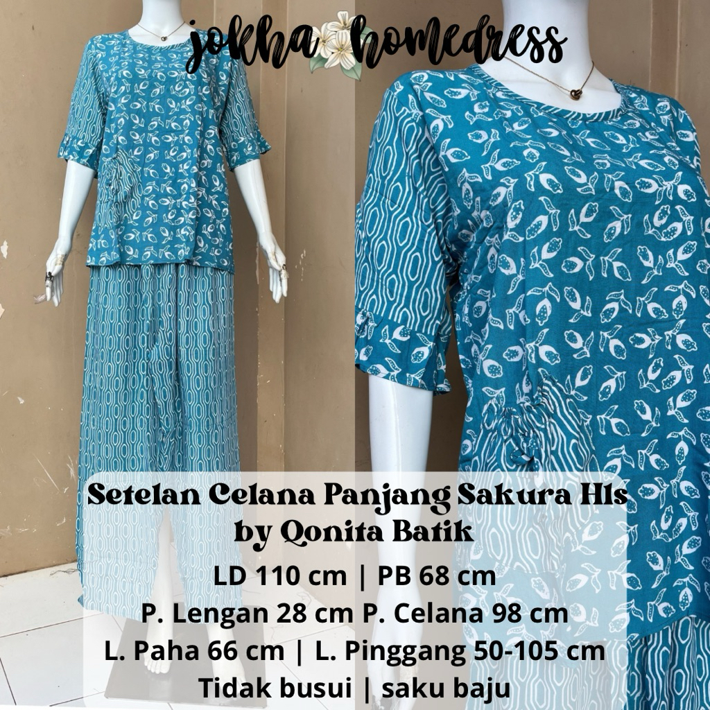 SPJ Setelan Celana Panjang Sakura Hls by Qonita Batik Pekalongan