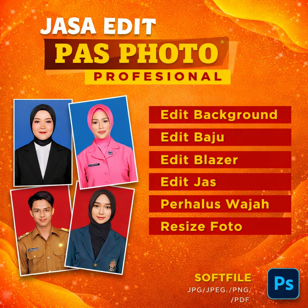 Edit foto / Jasa edit foto / edit foto jas / edit background / edit jilbab / edit foto keluarga /edi