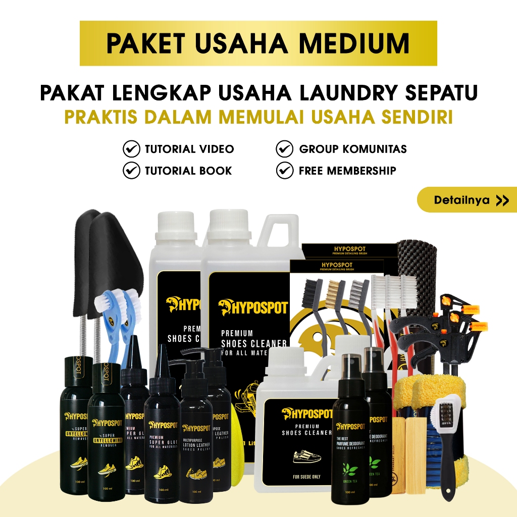 HYPOSPOT - Paket-Lengkap Medium Laundry Sepatu Paket Cuci Sepatu - Paket Pembersih Dan Cuci Sepatu -