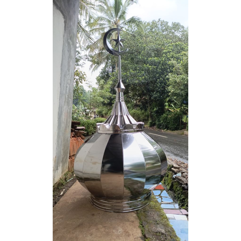 Kubah Masjid, Musholla stainless steel ukuran gelembung badan 100 cm variasi bulan bintang