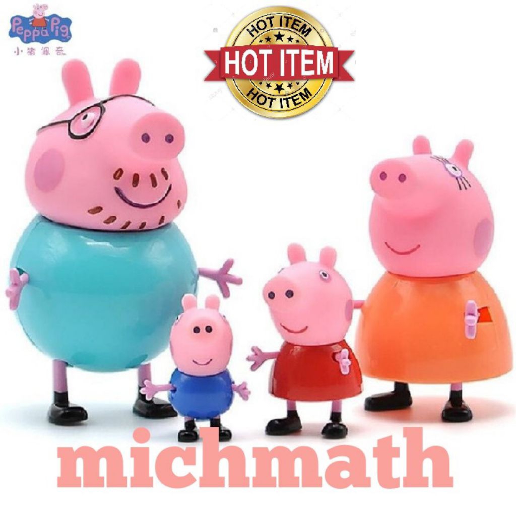 Mainan anak figure lucu satu set sekeluarga figur peppa beserta keluarganya pig bagus keren cakep to