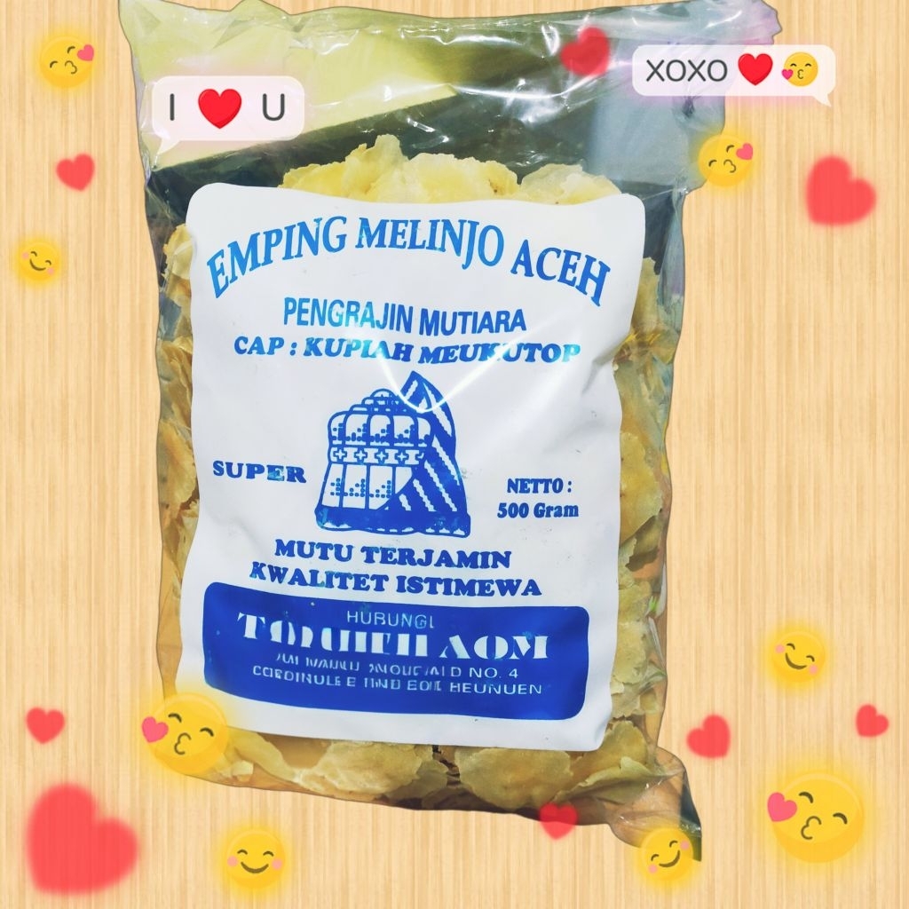 Emping Aceh kelas premium tipis renyah isi 500gr /emping aceh/emping enak/emping tipis/emping renyah