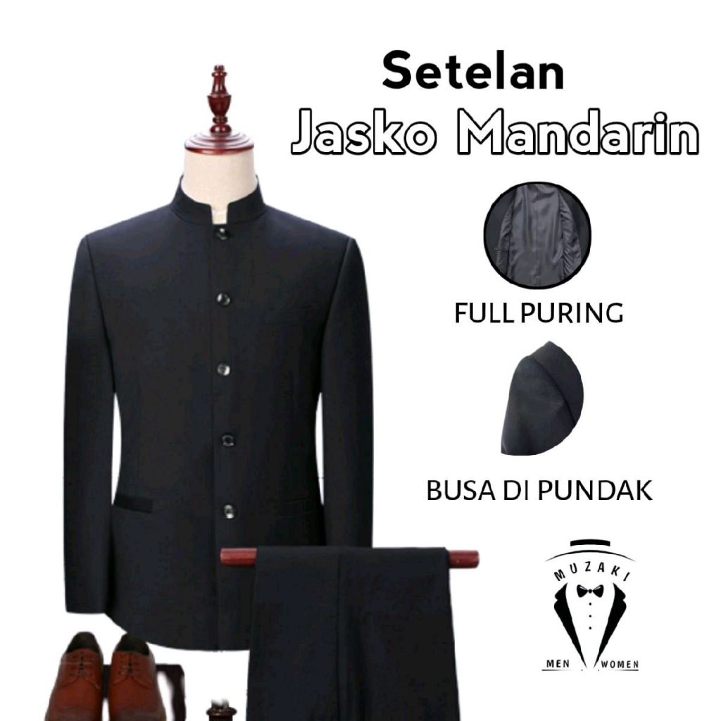 Setelan Mandarin Pria, Jasko Pria, Setelan Jasko Pria, Jasko Pria Formal