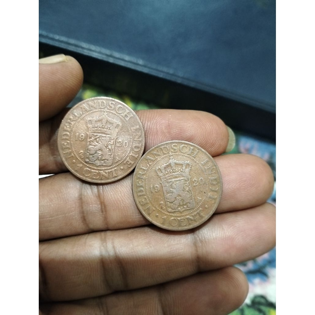 Koin 1 Cent Nederlandsch Indi Th.1929 & 1920