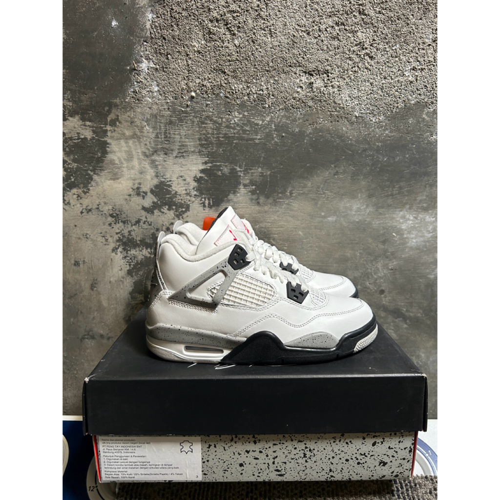 Nike air jordan 4 white cement gs (100% authentic)