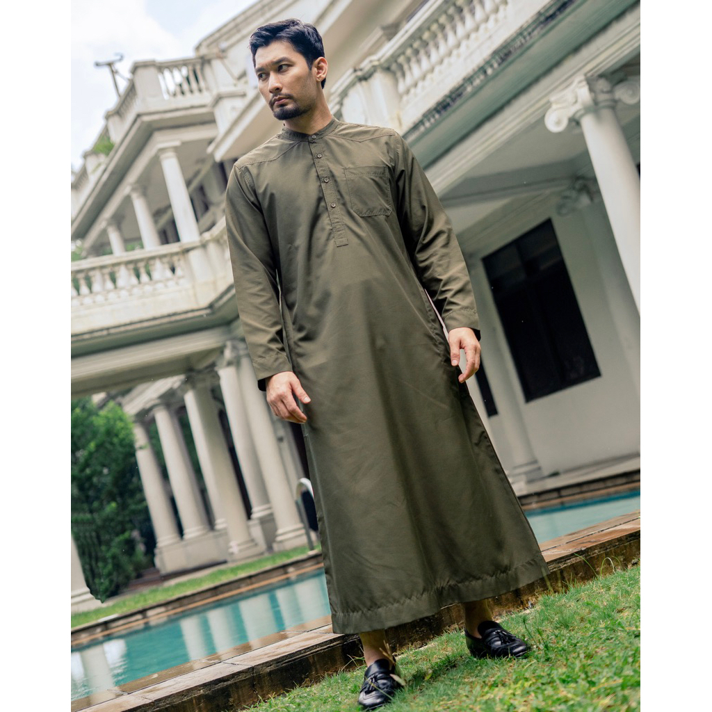 Hisyam Gamis Thobe Pria Lengan Panjang Rashad