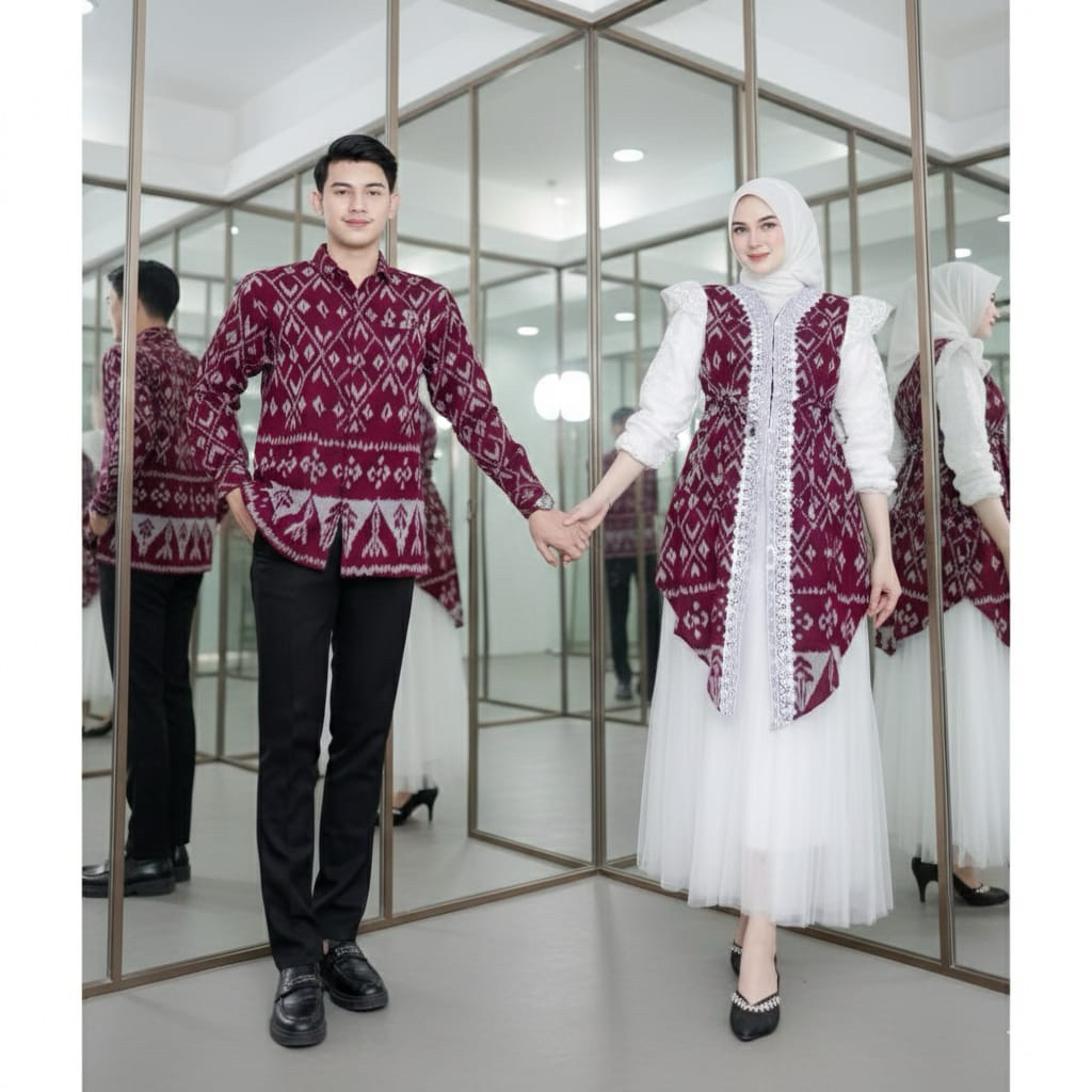 READY COUPLE TENUN AMIRA SERIES ONE SET TENUN ETNIK GAMIS TENUN RAYA GAMIS TENUN LEBARAN BAJU SARIMB