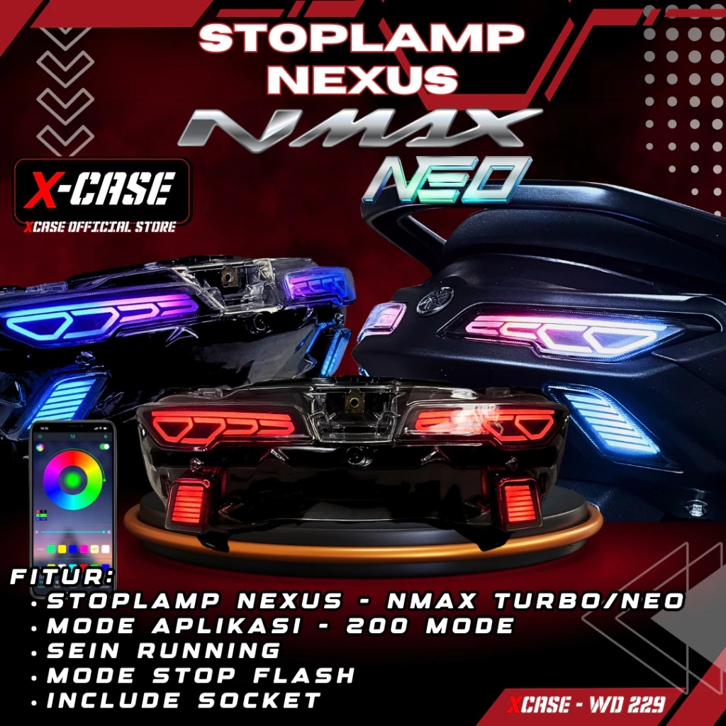 STOPLAMP X-CASE LAZY RGB NMAX NEO, NMAX TURBO