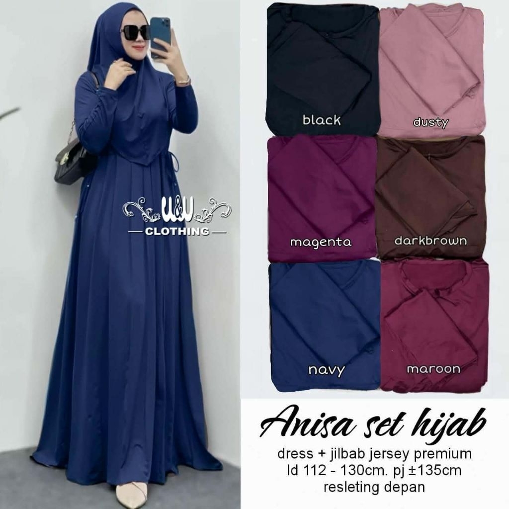 Irena , Anisa , Elodie Set Hijab Dress Wanita By W&W