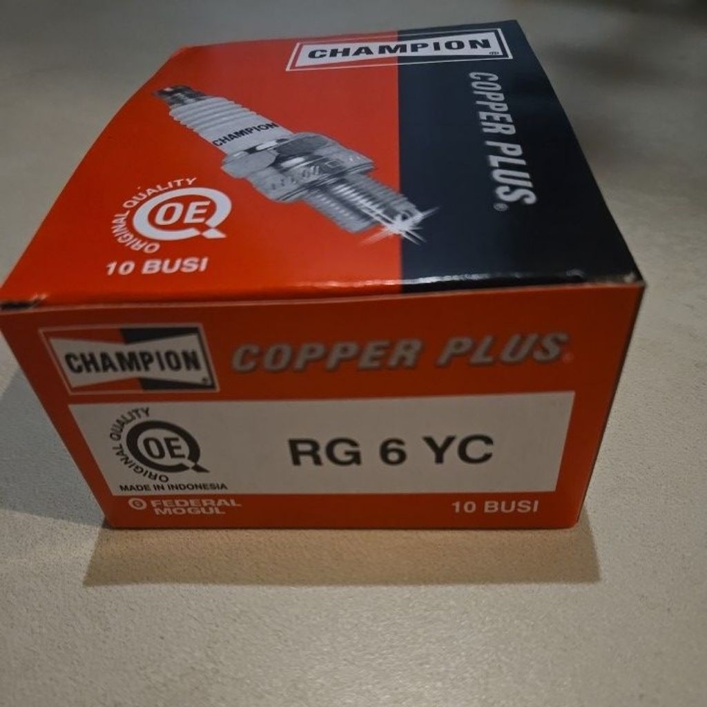 Busi CHAMPION RG 6 YC Original 100% Asli, 1Box (10Pcs)