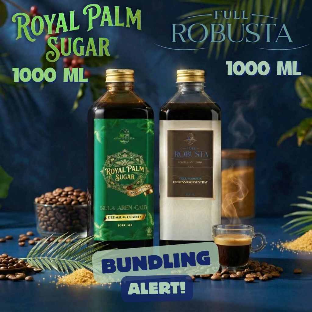 BUNDLING FULL ROBUSTA ESPRESSO CONCENTRATED & ROYAL PLAM SUGAR 1000 ML | Espresso Cair 1000 ml ROBUS