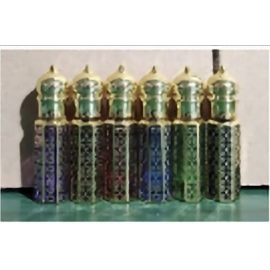 botol tola kubah runcing batik gold warna 6ml 12ml  stik kaca mewah per 25 lusin