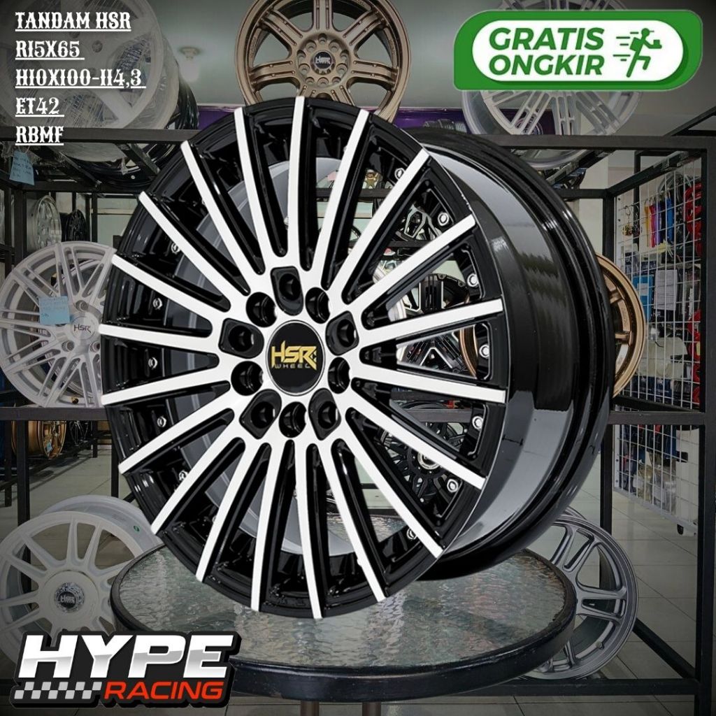 Pelek mobil R15 HSR Tandam Ring 15 Hitam polish unutuk Velg ERTIGA , SIENTA , NEW AVANZA , GRANDMAX