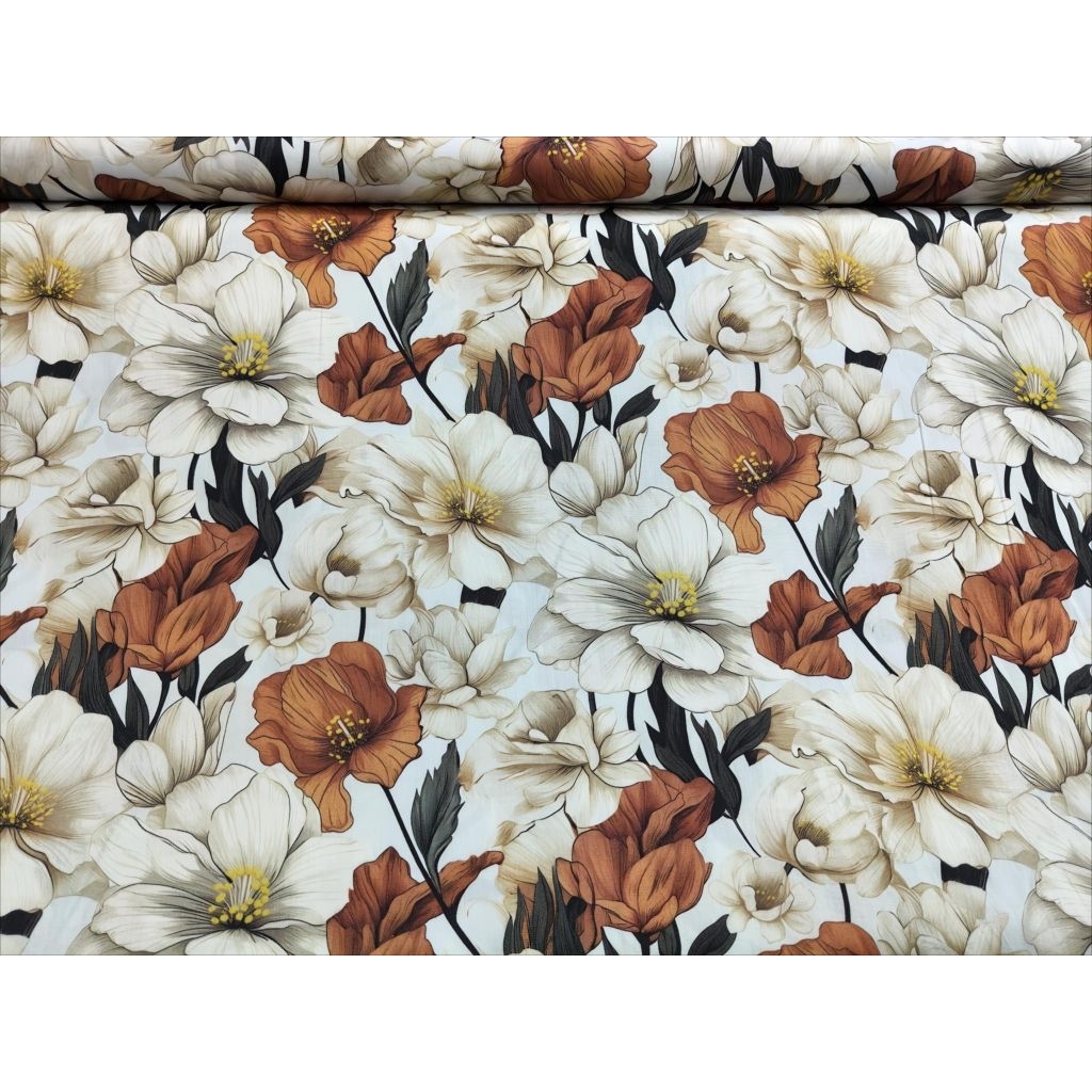 Bahan Kain Katun Rayon Viscose Garment Import Motip Bunga