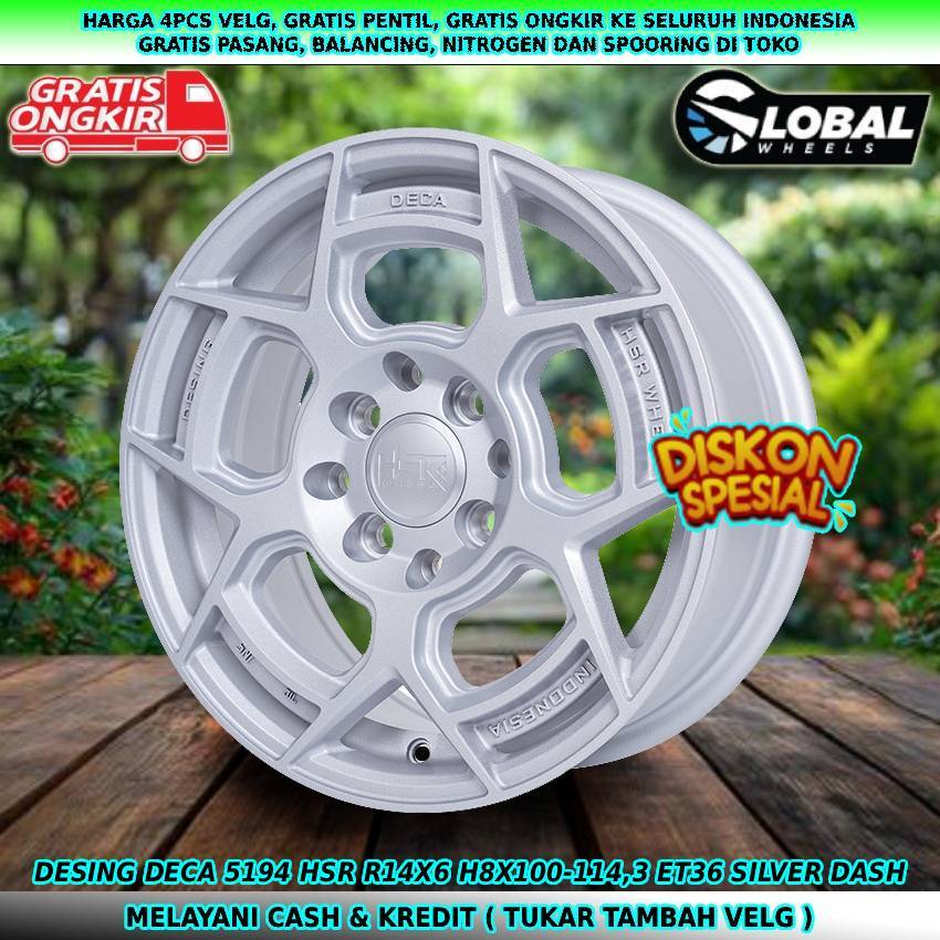 Velg R14 untuk mobil Kijang |Avanza| Livina| Panther| Xenia| Accent| dll velg hsr desing deca R14