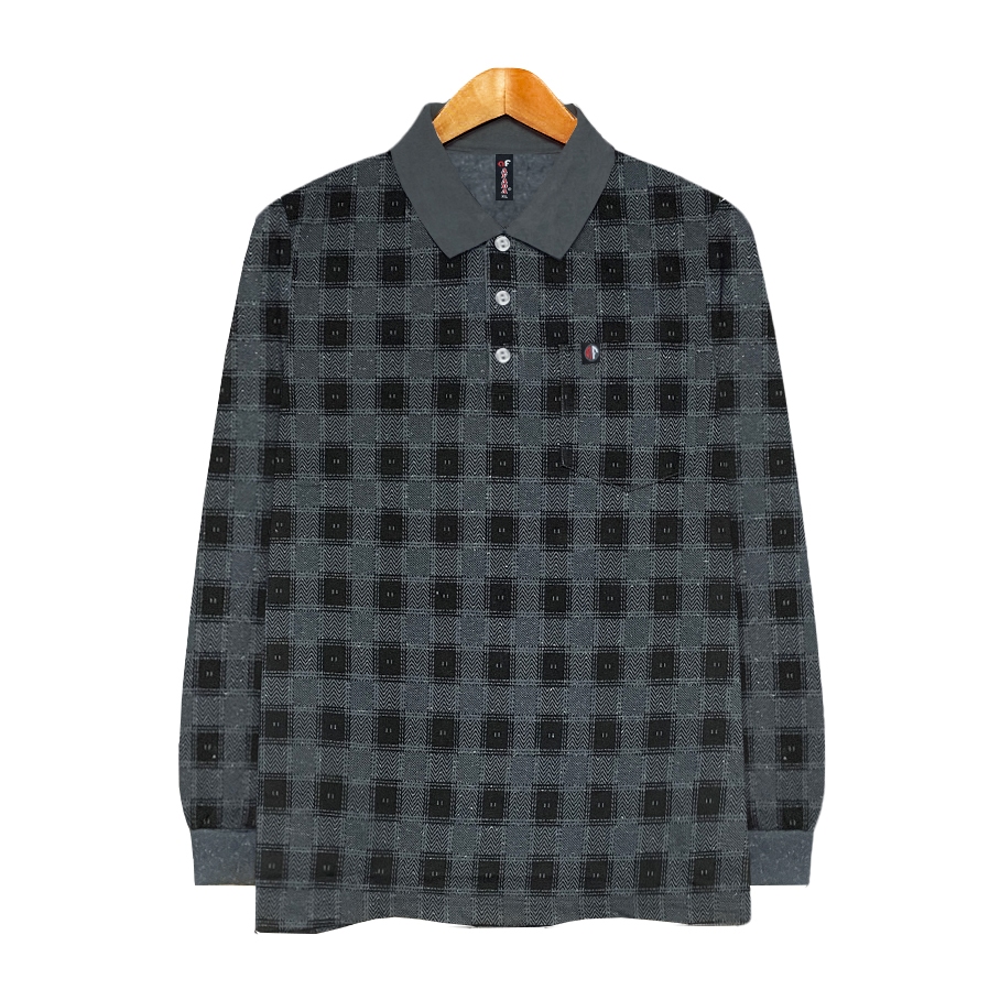Kaospolos - Kaos Kerah Pria Distro Batik Saku | Baju Kaos Polo Shirt Motif Kancing Lengan Panjang