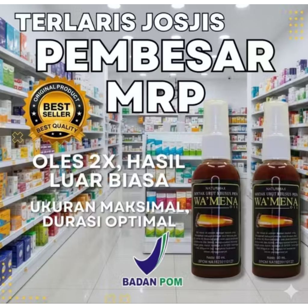 WA'MENA OIL BPOM MINYAK PEMBESAR KELAMIN PRIA ASLI ORIGINAL PEMBESAR NO1
