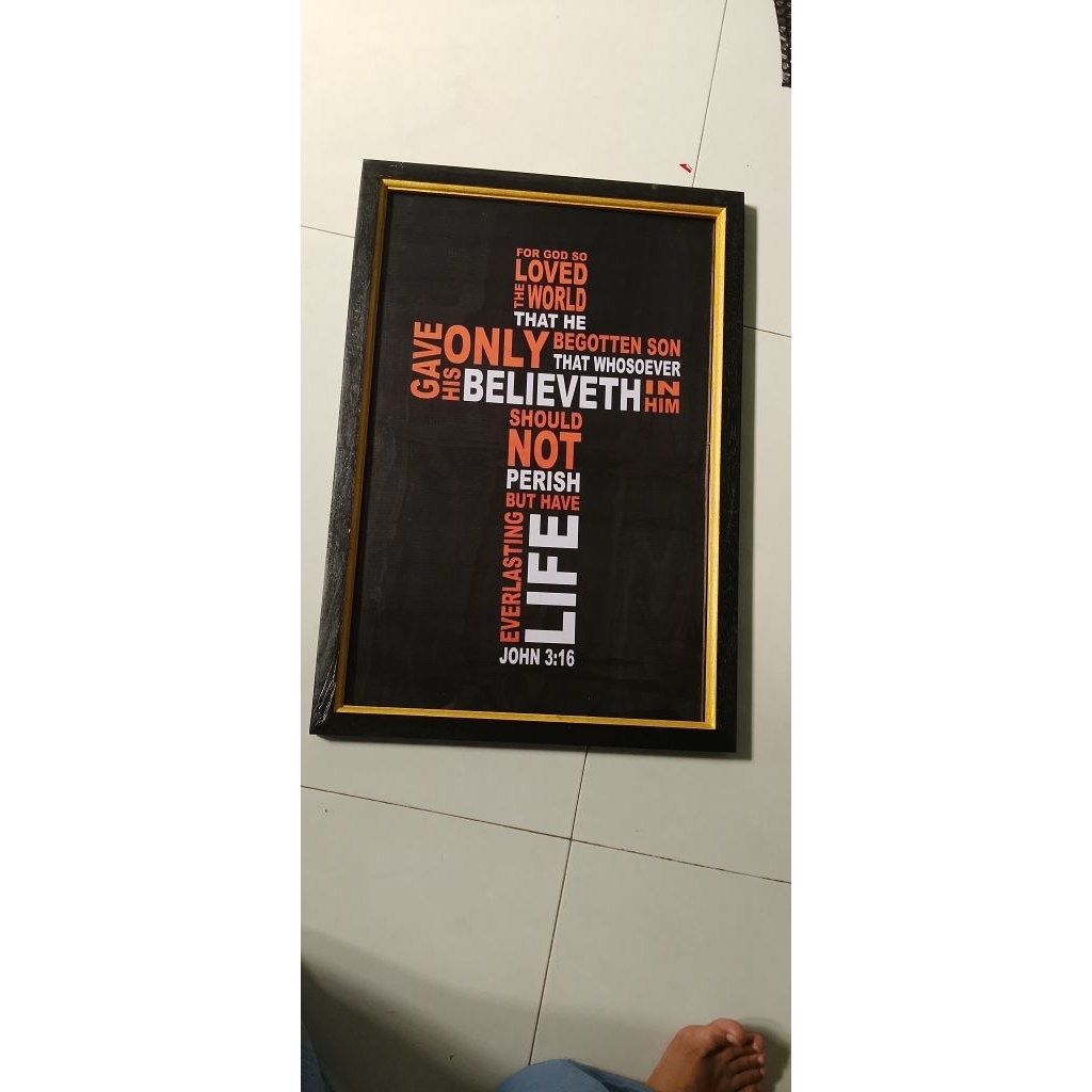hiasan dinding ayat alkitab plus bingkai
