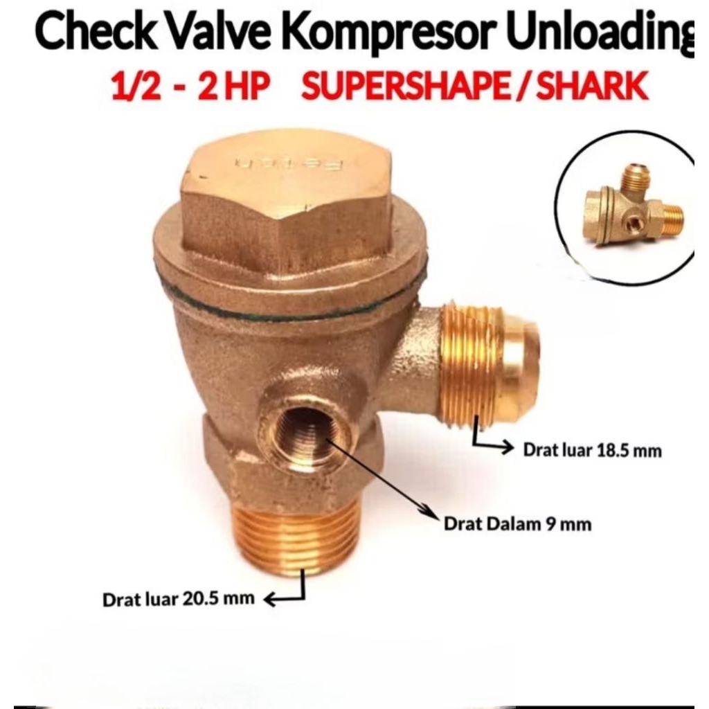 Check valve kompresor 1/2 - 2 hp check valve kompresor 1/2 - 2hp SHARK