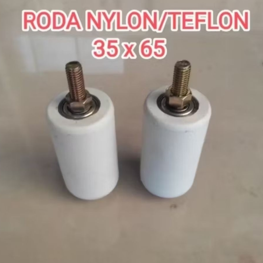 RODA NYLON / TEFLON | ROLLER PINTU PAGAR | RODA NYLON UKURAN 35 X 60 | RODA TEFLON UNTUK ROLLER PINT